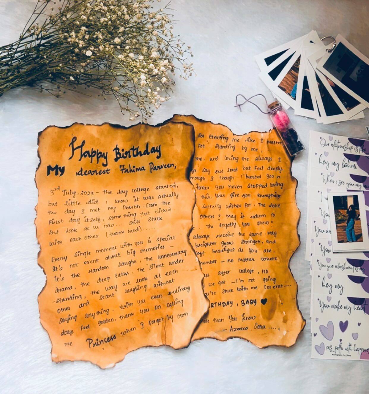 Burnt-Edge Birthday Letter